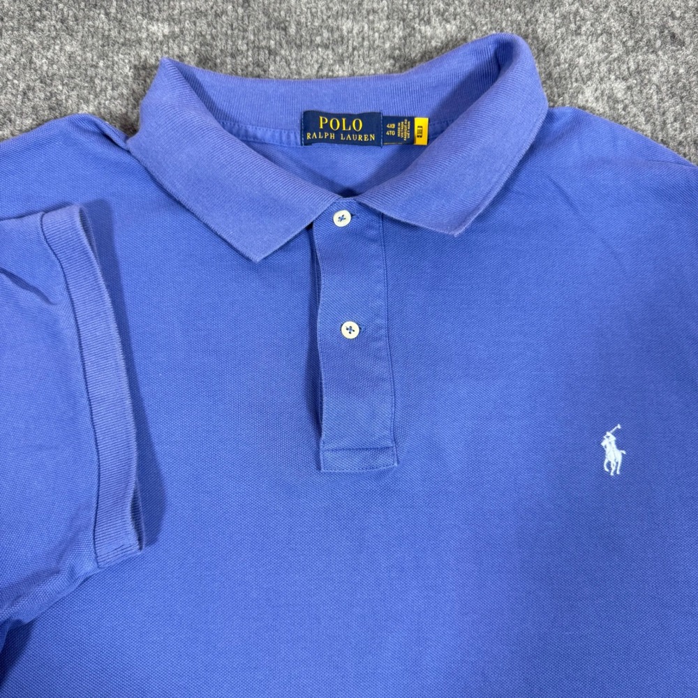 Polo Ralph Lauren Mesh Polo Shirt Mens 4XB Blue 100% Cotton EUC Short Sleeve Big